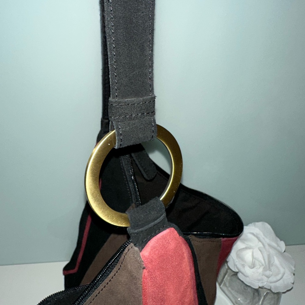 NWOT Vintage Naturalizer Leather Suede Color-block Bag - Picture 10 of 11